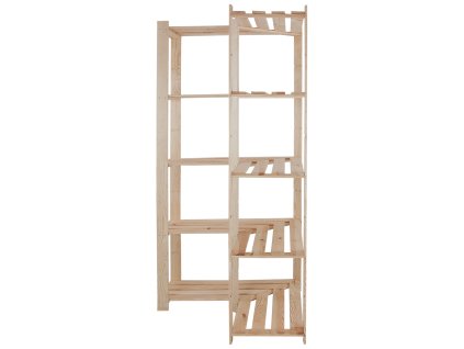 310 dreveny rohovy regal mamutex 1700x850x850 mm 5 polic nosnost 250 kg borovice
