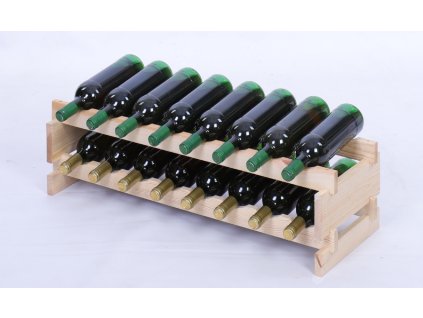 367 4 sada 2 drevenych polic na vino mamutex 230x840x280 mm 8 lahvi na polici borovice