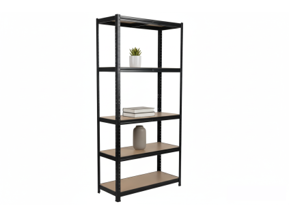 lakovaný regál Mamutex Standard 180x90x50 cm – 5 polic, černý