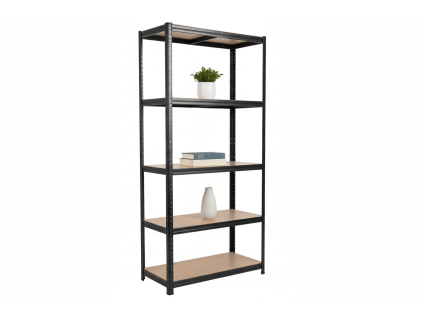 lakovaný regál Mamutex Standard 180x90x60 cm – 5 polic, černý