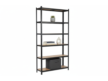 lakovaný regál Mamutex Standard 220x120x40 cm – 6 polic, černý