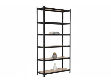 lakovaný regál Mamutex Standard 220x120x50 cm – 6 polic, černý