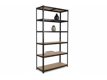 lakovaný regál Mamutex Standard 220x120x60 cm – 6 polic, černý