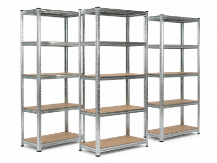 Akční balíček 3 ks – zinkovaný regál Mamutex Standard 200x70x30 cm – 5 polic