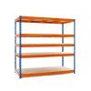 2216 lakovany modro oranzovy regal mamutex heavy 2200x1200x600 mm 5 polic nosnost 2500 kg