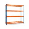 511 2 lakovany modro oranzovy regal mamutex standard 1800x1200x600 mm 4 police nosnost 2000 kg