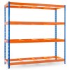 529 1 lakovany modro oranzovy regal mamutex standard 1800x1800x600 mm 4 police nosnost 2000 kg