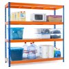 529 lakovany modro oranzovy regal mamutex standard 1800x1800x600 mm 4 police nosnost 2000 kg