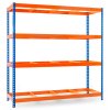 529 1 lakovany modro oranzovy regal mamutex standard 1800x1800x600 mm 4 police nosnost 2000 kg