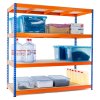 538 lakovany modro oranzovy regal mamutex standard 1800x1800x800 mm 4 police nosnost 2000 kg