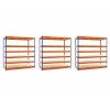3341 akcni balicek 3 ks lakovany modro oranzovy regal 260x150x40 cm 6 polic nosnost 3000 kg mamutex heavy