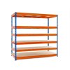 2240 lakovany modro oranzovy regal mamutex heavy 2600x1500x400 mm 6 polic nosnost 3000 kg