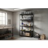 Akční balíček 10 ks – lakovaný regál Mamutex Standard 180x90x50 cm – 5 polic, černý
