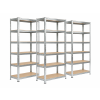Akční balíček 3 ks – zinkovaný regál Mamutex Standard 220x120x50 cm – 6 polic