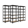 Akční balíček 3 ks – lakovaný regál Mamutex Standard 220x120x50 cm – 6 polic, černý