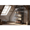 Akční balíček 10 ks – lakovaný regál Mamutex Standard 220x120x50 cm – 6 polic, černý