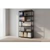 Akční balíček 5 ks – lakovaný regál Mamutex Standard 220x120x60 cm – 6 polic, černý