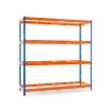 511 2 lakovany modro oranzovy regal mamutex standard 1800x1200x600 mm 4 police nosnost 2000 kg